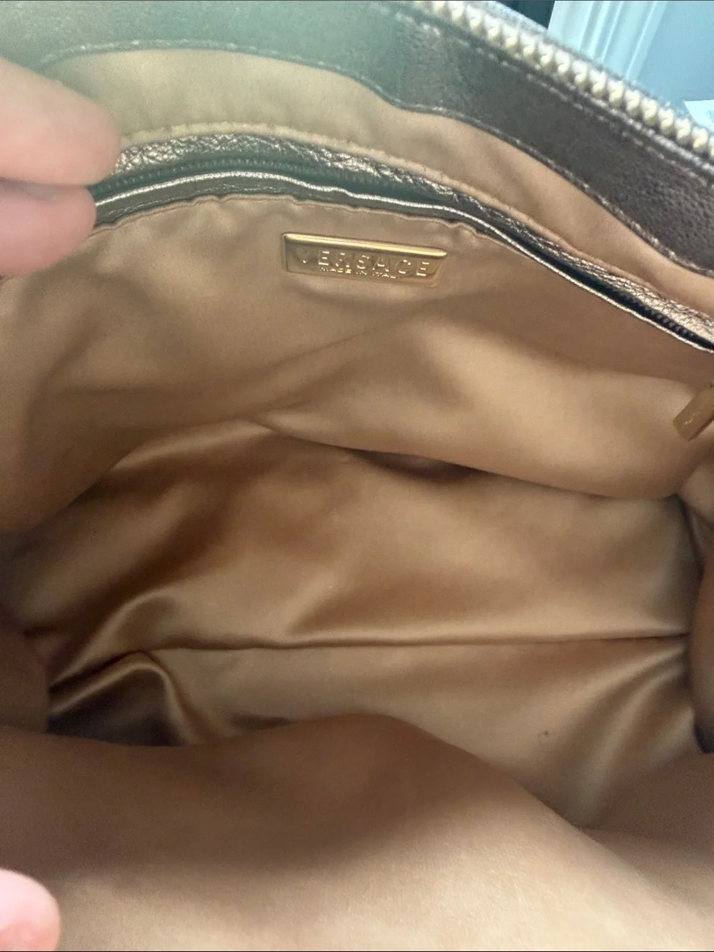 Versace Snap out of it Medusa Jacquard Madonna Vintage Satchel